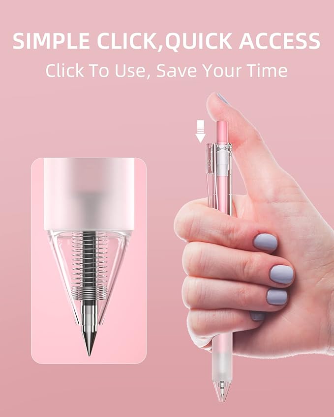 Nicpro 13Pack Pastel Gel Ink Pen Set with Case, Cute Retractable 0.5mm Fine Point Pen, 12 Pink Pens Black Ink with 1 Highlighter, Aesthetic Pens for Student Note Taking,Writing,Office Supplies (Pink)