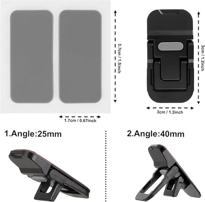 Bewudy 2 Pcs Portable Keyboard Riser, Dual Tilt Angle Adjustment Foldable Laptop Riser, Mini Computer Keyboard Stand for Desk, Self-Adhesive Keyboard Riser Feet for Most Keyboards(Black)