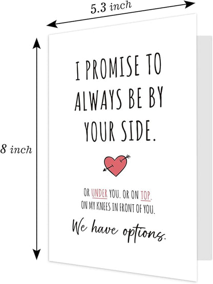Ogeby Funny Valentines Day Card Gifts for Boyfriend Girlfriend, Cute Valentines Day Gifts for Him Her Husband, I Promise to Always Be by Your Side
