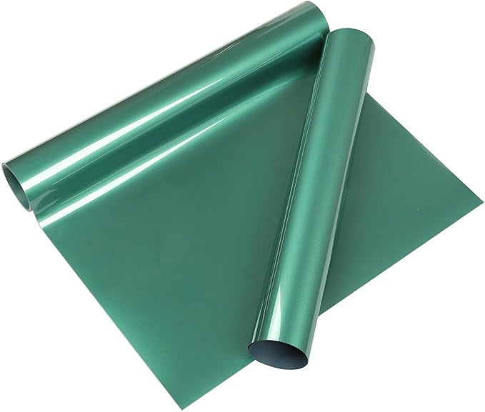VINYL FROG Matte Metallic Heat Transfer Vinyl Roll HTV Vinyl - 12" x5ft Green Metallic Satin Iron on Vinyl for T-Shirts, Heat Press Vinyl for DIY Craft Designs
