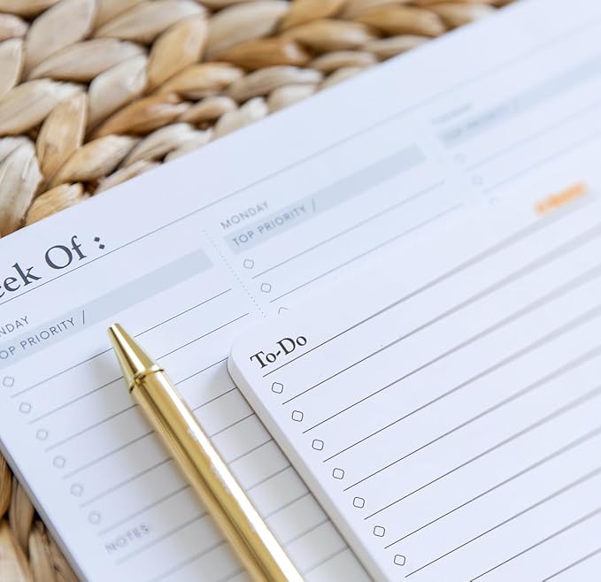 Notsu To Do List Small Desk Notepad 2 Pack | Minimalist To-Do Checklist Task Memo Note Pads with Premium Thick Paper, 3.9" x 6.3"