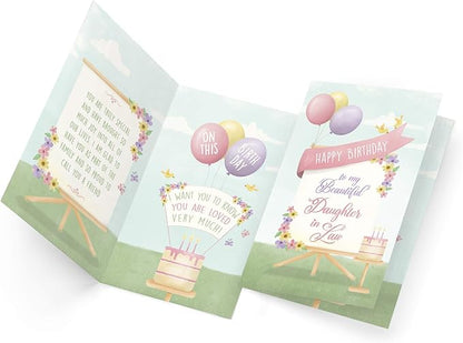 Prime Greetings Happy Birthday Card For Daughter-In-Law, Made in America, Eco-Friendly, Thick Card Stock with Premium Envelope 5in x 7.75in, Packaged in Protective Mailer