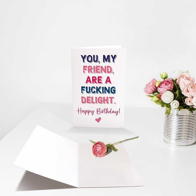 Chenive Funny Birthday Card for Friend, Friend Birthday Card for Men Women, Happy Birthday Card for BFF Bestie Sister Brother, Birthday Card for Classmate Coworker