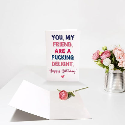 Chenive Funny Birthday Card for Friend, Friend Birthday Card for Men Women, Happy Birthday Card for BFF Bestie Sister Brother, Birthday Card for Classmate Coworker