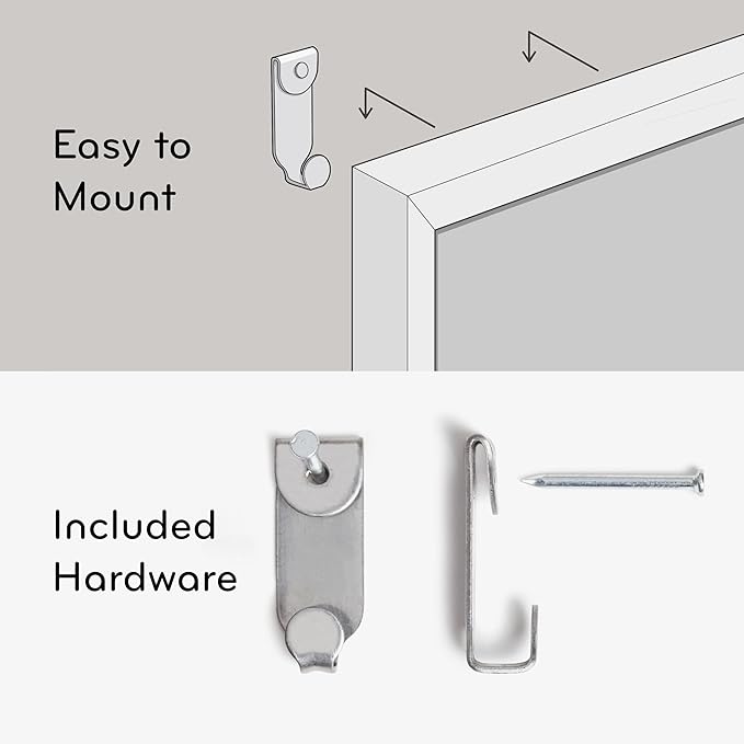 U Brands Farmhouse Linen Bulletin Board, 23"x17", White Wood Style Frame, Industrial Grade Pinning Surface