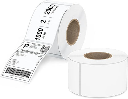 4"x 6" Multipurpose Direct Thermal Labels 3" Core Compatible for Zebra Industrial Printers Adhesive & Perforated (2 Rolls, 1000 Labels/Roll)