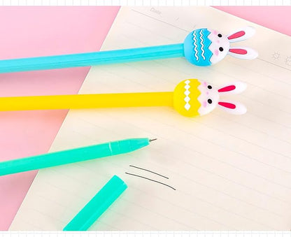 YYaaloa 12pcs Rabbit Eggs Gel Ink Pens 0.5 mm Black Ink Novelty Pens for Child, Women Coworkers Kids Office School Home Wedding Bridal Shower Gifts Party Supplies (Rabbit Eggs pens 12pcs)