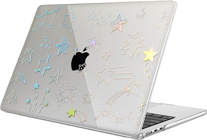 Fintie Case for MacBook Air 13.6 Inch A3113 A2681 (2022 2023 2024 Release) - Snap On Hard Shell Cover for MacBook Air 13.6" M2 M3 Chip with Liquid Retina Display and Touch ID (Five-Pointed Star)