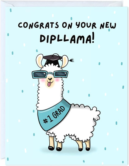 ALY LOU Graduation Card Funny for Him/Her, Congratulations Grad Card for Students Son Daughter, College High School University Greeting Cards (Dipllama)