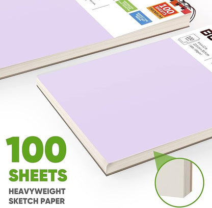 Soucolor 9" x 12" Sketch Book, Christmas Gifts for Women, Birthday Gifts for Women, Thank You Gifts, Stocking Stuffers Gift Set, 2 Packs 100-Sheets Each (68lb/100gsm) Drawing Pad for Women and Girls