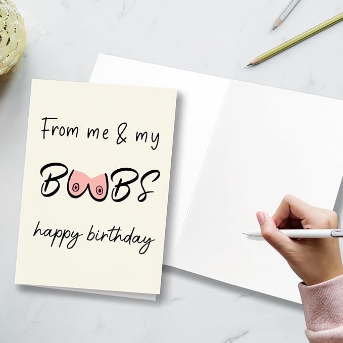 Funny Birthday Card, Happy Birthday From Me and Me, Rude Birthday Card for Boyfriend or Husband, Naughty Card for Him or Her, Funny Rude Gift, Joke Card, with Envelope