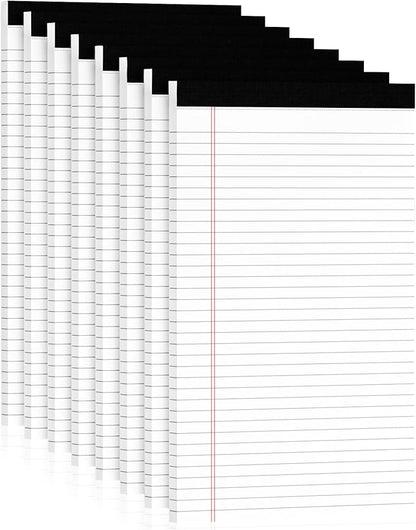 Legal Pads 8.5 x 14 Note Pads, 8 Pack White Paper Pads 8.5''x 14'', Wide Ruled Notebook Pad, Lined Pads of Paper Writing Pads, White Notepads 8.5 x 14, Double Sided, Cardboard Backing, 30 Sheets/Pad