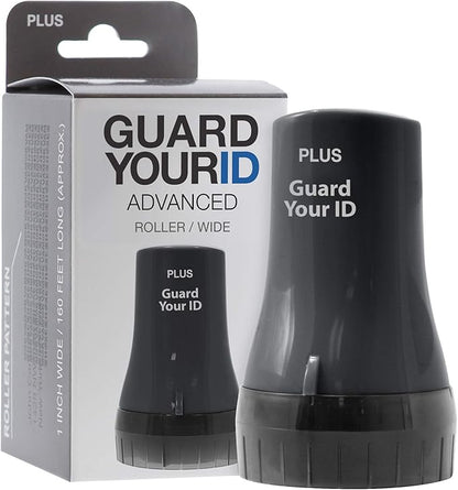 Guard Your ID Wide Advanced Roller 2.0 Identity Theft Prevention Security Stamp Black