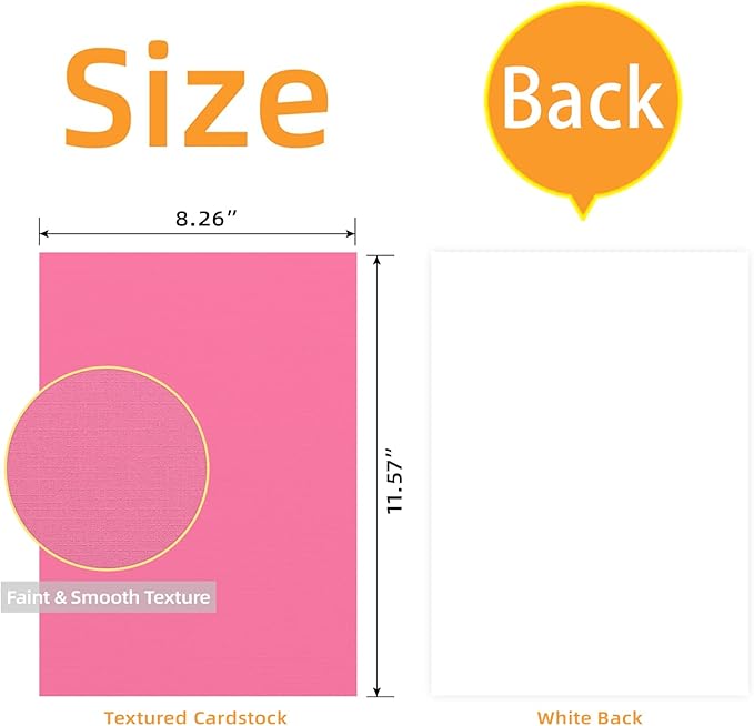 60 Sheets Textured Colorful Card Stock 28 Multicolor Cardstock 250 gsm Faint Texture, Single-Sided Printed Colored Paper for Card Making, Scrapbooking, Paper Craft