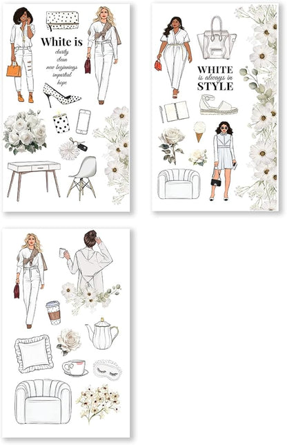 Rongrong Rainbow Girls Planner Stickers Book for Planners, Calendars, Journals – Aesthetic Premium Quality Hand Drawn – Scrapbook Stickers – 24 Pages