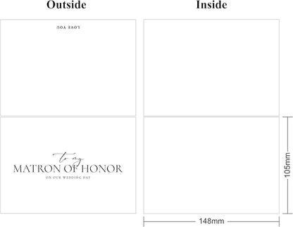 LADY&HOME To My Matron Of Honor On My Wedding Day Card,Bridesmaid Thank You Card Wedding Day Bridesmaid Proposal (Black Foil,Matron)