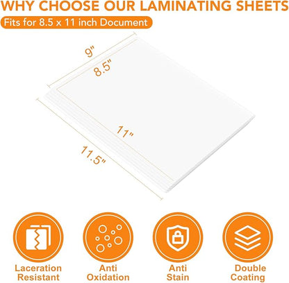 CAREGY Thermal Laminating Pouches, Holds 8.5 x 11 Inch Sheets,1200 Pack Laminating Sheets, 3 Mil, 9 x 11.5 Inches Lamination Sheet Paper for Laminator, Clear, Letter Size, Office and School Supplies