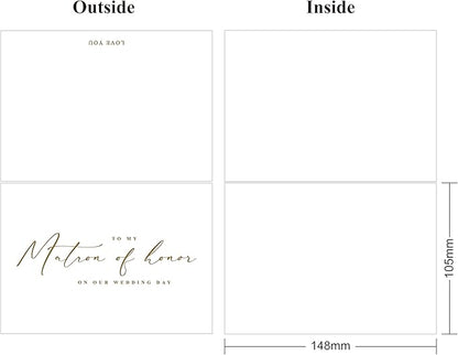 LADY&HOME To My Matron Of Honor On My Wedding Day Card,Bridesmaid Thank You Card Wedding Day Bridesmaid Proposal (Gold Foil,Matron)