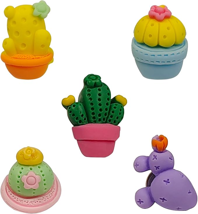 GOUWEIBA 40 Packs Decorative Thumb Tacks - Cute Push Pins Colorful Pushpins for Photo Wall Cork Board Bulletin Board Home Office Decor Cubicle Decorations (Cactus)