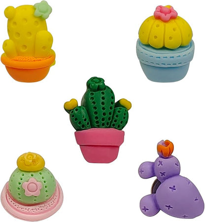 GOUWEIBA 40 Packs Decorative Thumb Tacks - Cute Push Pins Colorful Pushpins for Photo Wall Cork Board Bulletin Board Home Office Decor Cubicle Decorations (Cactus)