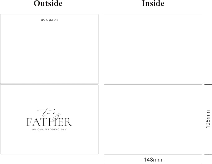 LADY&HOME Set of 2 Wedding Day Cards to Father and Mother,To My Father and Mother on My Wedding Day Card (A1:Father & Mother)