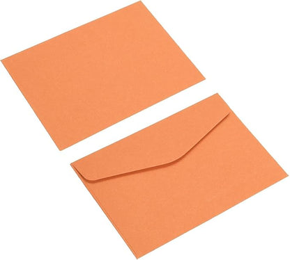 PATIKIL Mini Envelopes, 100 Pack Paper Blank Small Items Storage Business Card Holder for Greeting Note Party, Orange