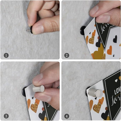 50 Sets Magnetic Pushpins, Magnet Thumbtack, Poster and Photo Hangers for Walls Bulletin Boards