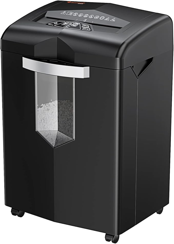 Bonsaii Heavy Duty Paper Shredder, 20 Sheet 40 Mins Large Office Crosscut Shredder for Commercial Use, Anti-Jam System & P-4 High Security Supports CD/Credit Cards/Staples, 7 Gal Pullout Bin C144-D