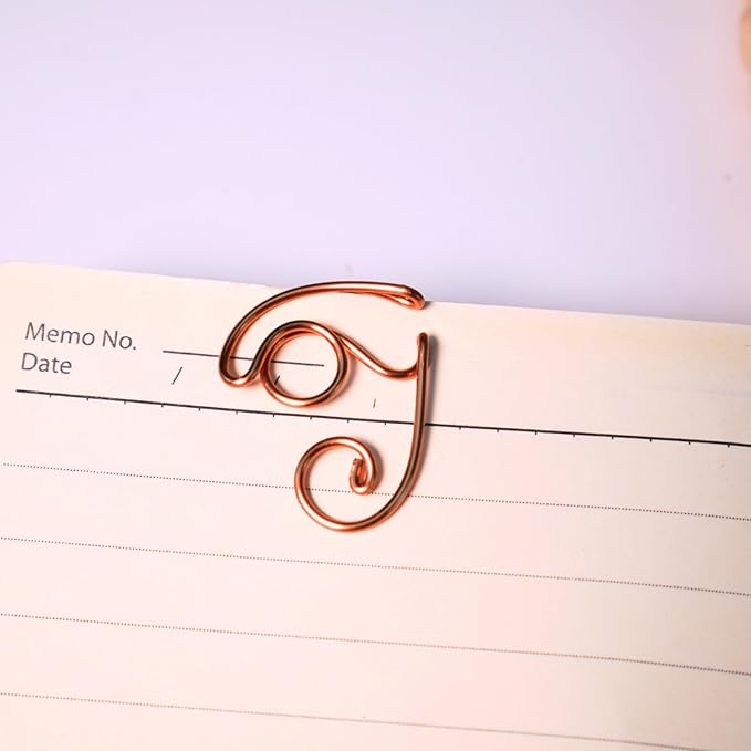 Personalized Initial Copper Bookmark, Set of 5, Handmade Copper Gift for Her, Him, Couple on Birthday, Wedding Anniversary, Alphabet Bookmark (I)