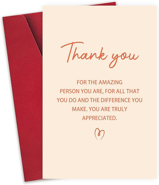 Thank You Card for Men Women, Thank You Card Gift for Friend Teacher, Appreciation Cards for Doctor Coworker Boss