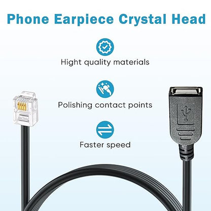 Rj11 To Usb Telephone Line Adapter, Rj11 6p4c Male To Usb Female Modem Converter, Used For Telephone Communication, Fax Machines, Modulation And Demodulation Adapters (Rj11 male to USB female30cm)