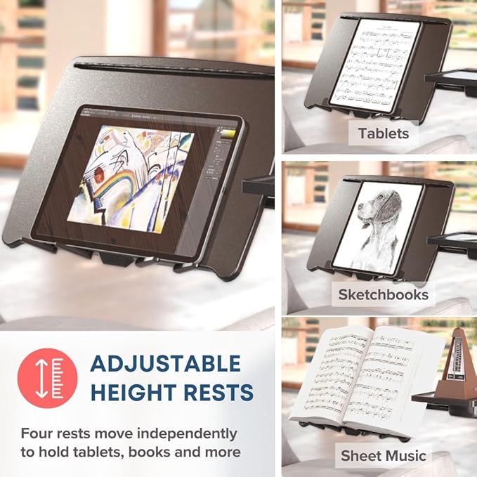 LEVO G2 Rolling Laptop Workstation Stand Cart Desk for Laptops, Books, Tablets, and Art, Made for Sofa, Bed, Chair, or Standing