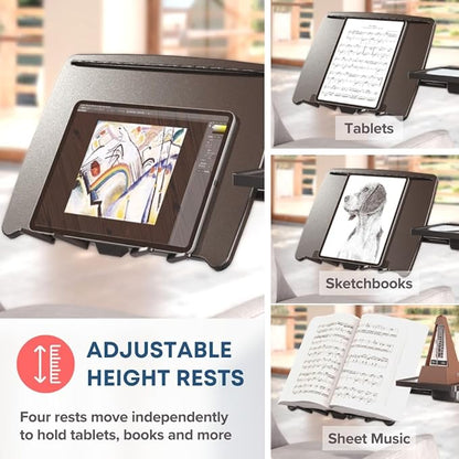 LEVO G2 Rolling Laptop Workstation Stand Cart Desk for Laptops, Books, Tablets, and Art, Made for Sofa, Bed, Chair, or Standing