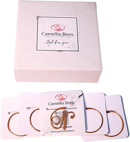 Personalized Initial Copper Bookmark, Set of 5, Handmade Copper Gift for Her, Him, Couple on Birthday, Wedding Anniversary, Alphabet Bookmark (N)