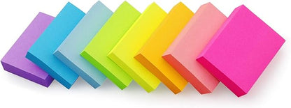 Sticky Notes 1.5x2 inch Bright Colors Self-Stick Pads 8 Pads/Pack 100 Sheets/Pad Total 800 Sheets