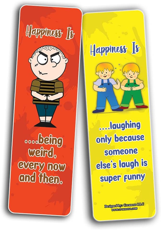 Creanoso What is Happiness? Happiness is? Bookmarks (5-Sets X 6 Cards) – Daily Inspirational Card Set – Interesting Book Page Clippers – Great Gifts for Adults and Professionals