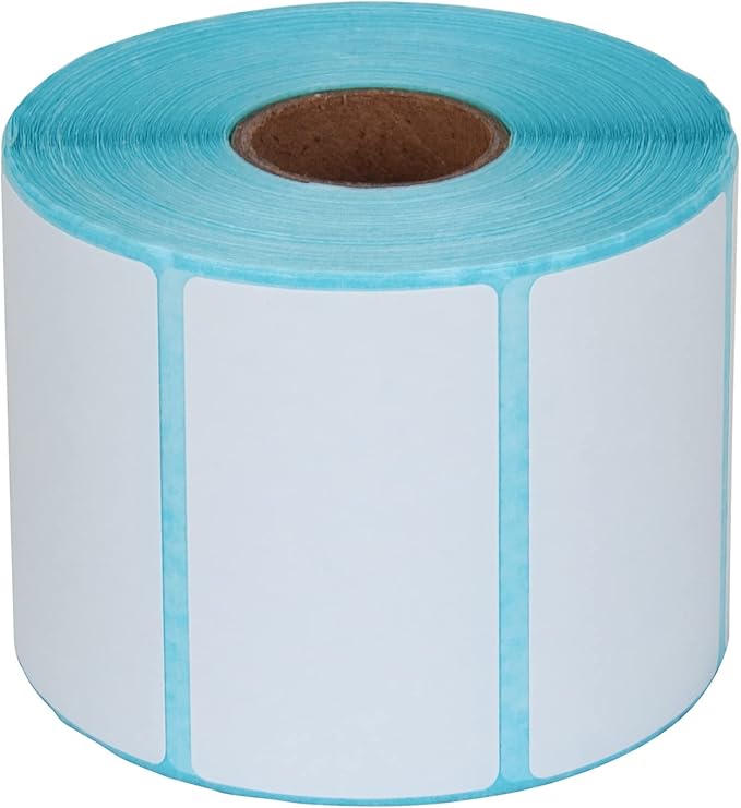 Essential 2 1/4 x 1 1/4 Inch Direct Thermal Labels, White, Permanent Adhesive, Perforations Between Labels, 1000 per of RollLabels (1 Roll)