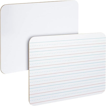 Juvale 12 Pack Double Sided Small Dry Erase White Boards with Lines - Whiteboards for Students and Classroom Supplies (9x12 in)