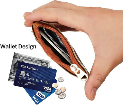 Cute Badge Holder Retractable Lanyard Reel Clip with Heavy Duty Carabiner, 1 Clear ID Window, and 4 Card Slots in 2 Sided for Students Teens Boys Girls Women (01 Brown Bear)