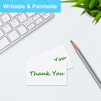 100 Pack 3x5 Index Cards Blank Note Cards, 250 GSM/92 lb Thick White Cardstock Paper Unlined Note Cards Flash Cards for Studying, Blank Cards for Postcards, Photo Cards, Syllable Boards, Recipe Cards