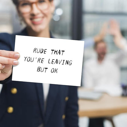Heollaok Funny Coworker Leaving Card for Her Him, Rude Going Away Card for Women Men, Humor Farewell Card for Co-worker, New Job Card for Friend, Colleague Card for Working Partner