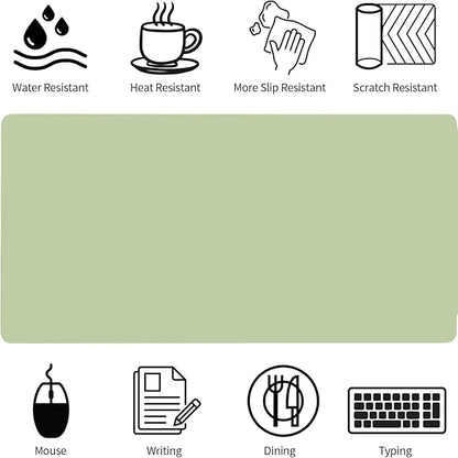 Bloss Green Desk Mat, Mouse Pad, Waterproof Leather Desk Pad, Desk Matt for Desktop, Non-Slip Desk Pad Mat for Office Work/Home (27.6 x 13.8 Inches)