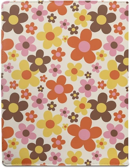 Cozeyat African Floral Padfolio for Women Binder Portfolio Folder, PU Leather Folder A4 Conference Pad Document Organizer Notepad Holder