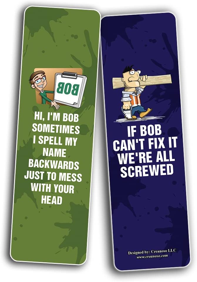 Creanoso Funny BOB (be Like bob) Bookmarks (5-Sets X 6 Cards) – Daily Inspirational Card Set – Interesting Book Page Clippers – Great Gifts for Adults and Professionals