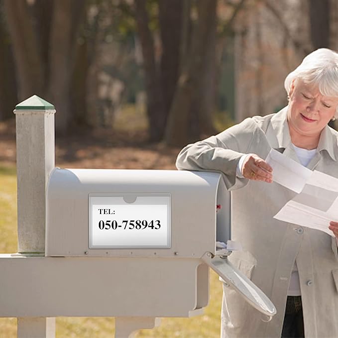 36 Pack Adhesive 4" x 6" Index Card Pockets with Top Open for Loading, Clear Plastic Labels Holders for Organizing, Storage Bins, Library Card, Totes, Shelves