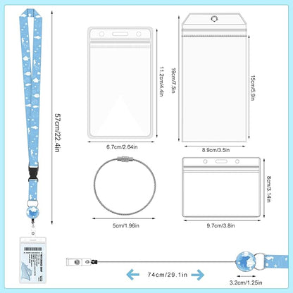 6 Pack Cruise Ship Lanyards, Cruise Lanyards for Ship Key Cards with Waterproof ID Holder Cruise Luggage Tags Retractable Badge Reel & Detachable Buckle for Cruise Essentials