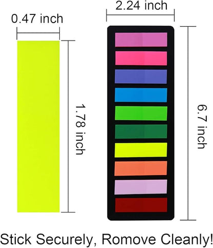 KICNIC Page Markers Sticky Index Tabs, Arrow Flag Tabs Colored Sticky Notes for Page Marker Bookmarks [10 Primary Colors, 750 Pieces] Sticks Securely, Removes Cleanly