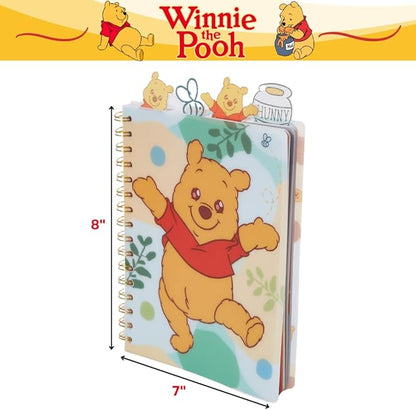 Innovative Designs Winnie the Pooh Tab Journal Notebook, Spiral Bound, 96 Lined Pages, 8 x 7 inches