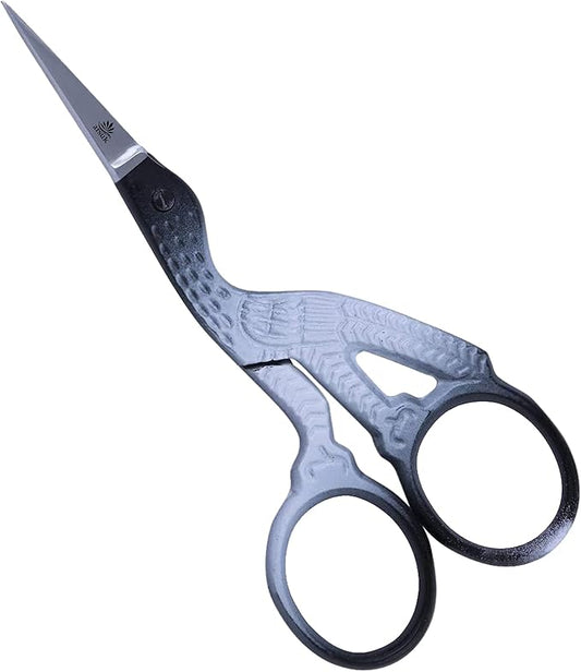 Embroidery Scissors Sewing Sharp Shears Fabric Crafting Scissor for Threading Art Home Crafts, Office Work, Stainless Steel Vintage Stork Style Safety Needlework Cross-Stitch Tailor Scissors