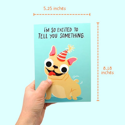 Farting Dog Birthday Card - Funny Birthday Card for Men Women Kids - Farting French Bulldog Meme Sound and Shaking Dog Motion Bday Greeting Cards 5.25 x 8.18 Inch
